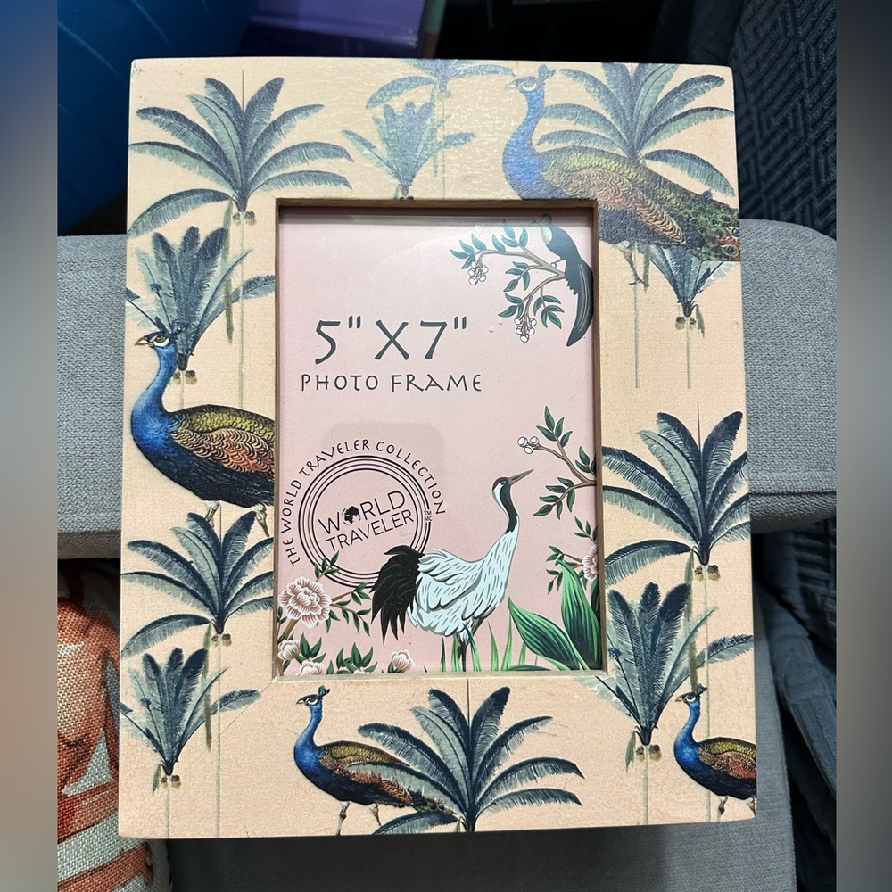 Peacock Print tropical 5x7 Photo Frame